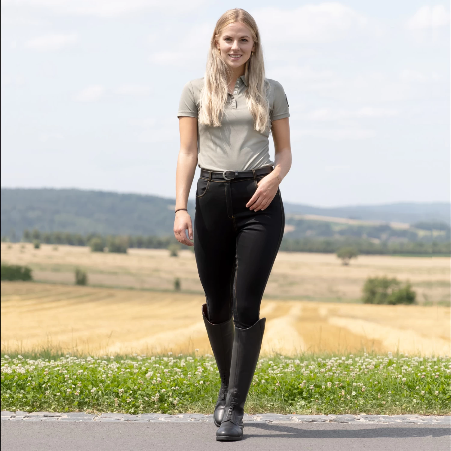 Reithose Mit Vollbesatz In Jeansoptik Für Damen – Bild 8